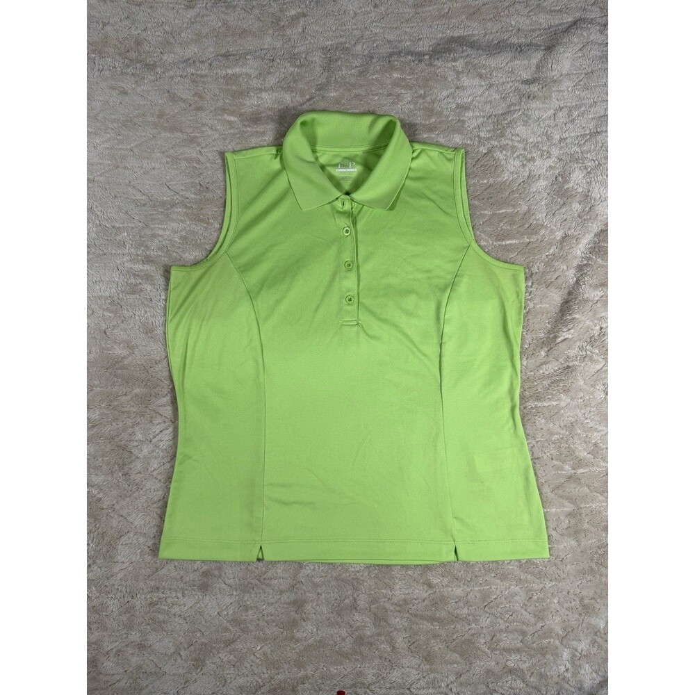 EP Pro Tour Tech Green Sleeveless Golf Polo Women L